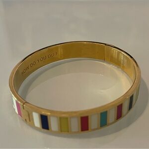 Kate Spade how do you do Multi Color Stripe Gold Tone Bangle Bracelet